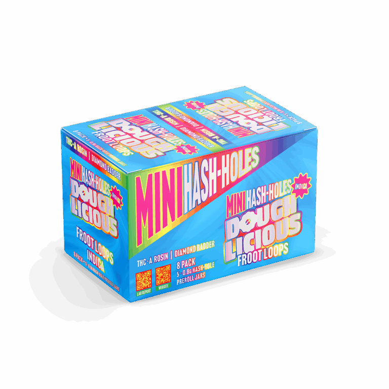 Doughlicious Mini Hash Holes - Froot Loops Display