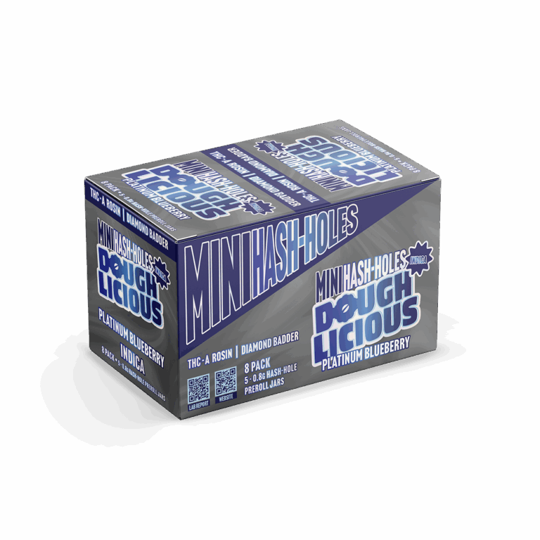 Doughlicious Mini Hash Holes - Platinum Blueberry Display