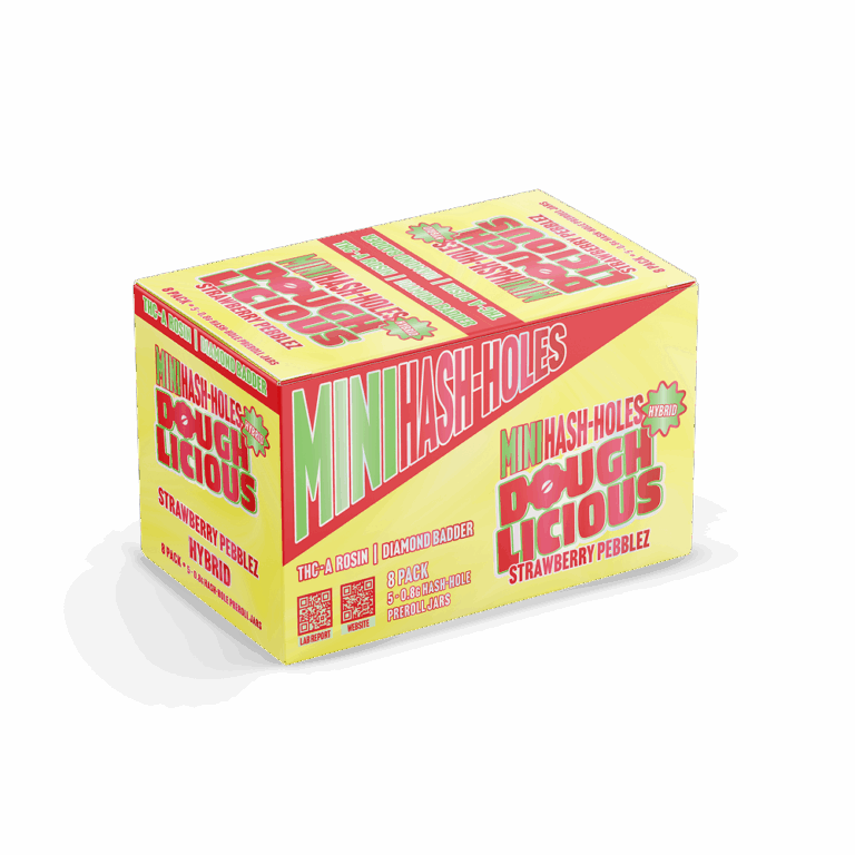 Doughlicious Mini Hash Holes - Strawberry Pebbelz Display